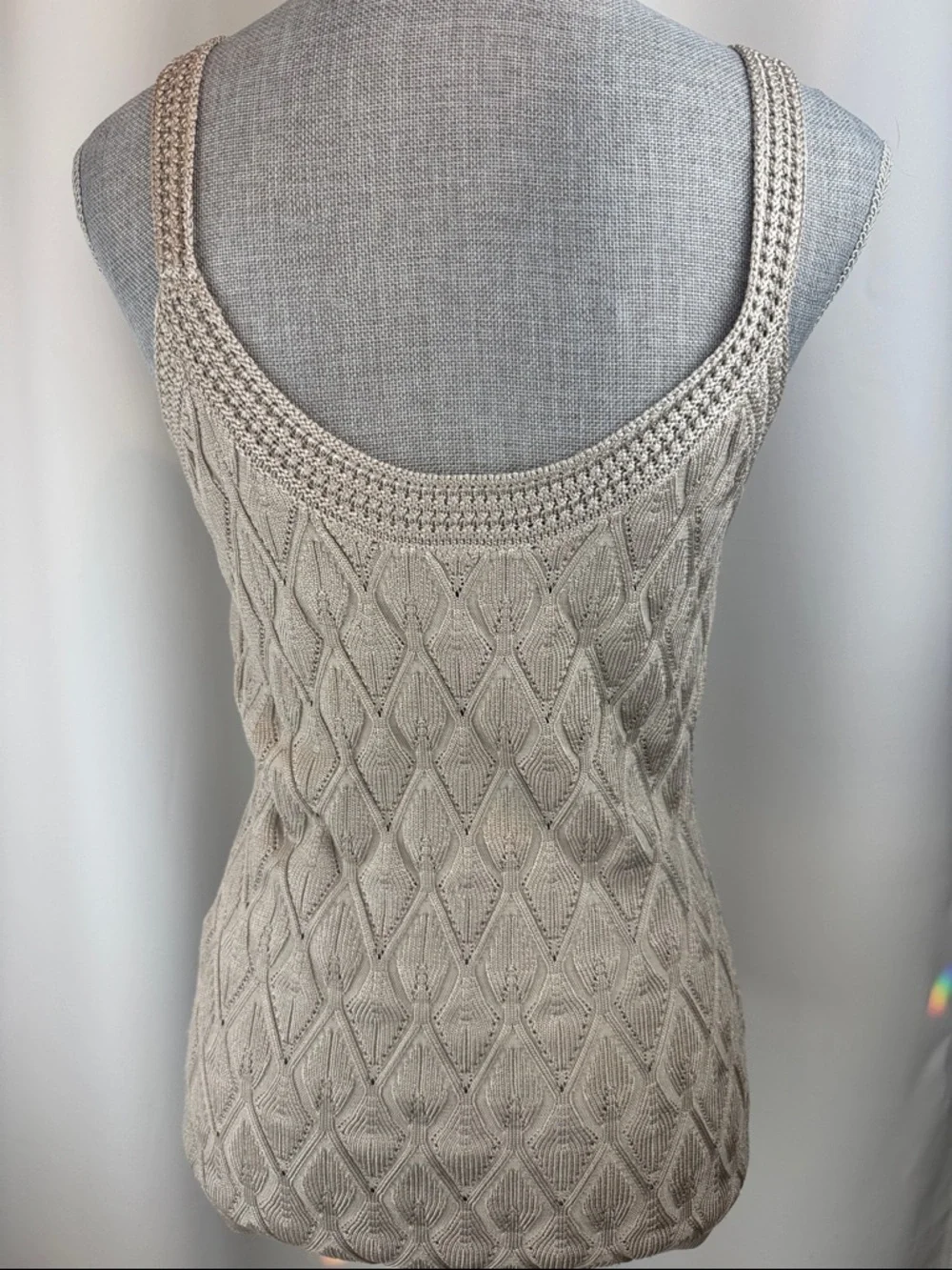 White House Black Market tan knit tank S-Small - Picture 5 of 16